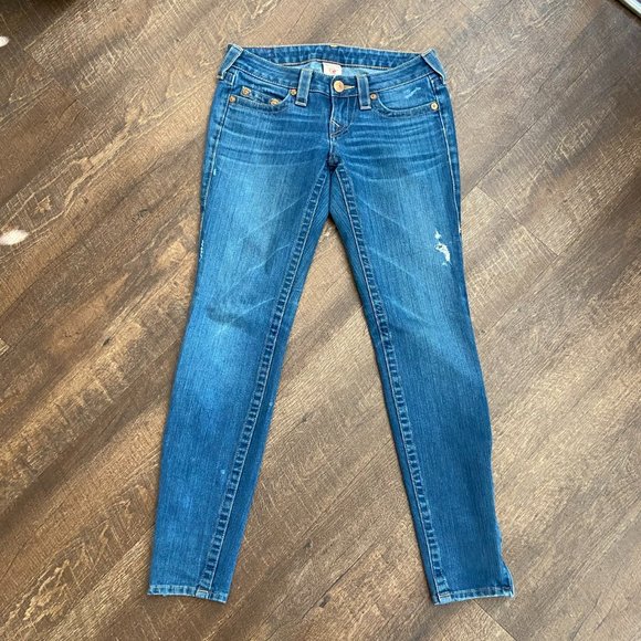 True Religion Gwen Zipper Ankle Skinny Jeans - 26 - Picture 2 of 9